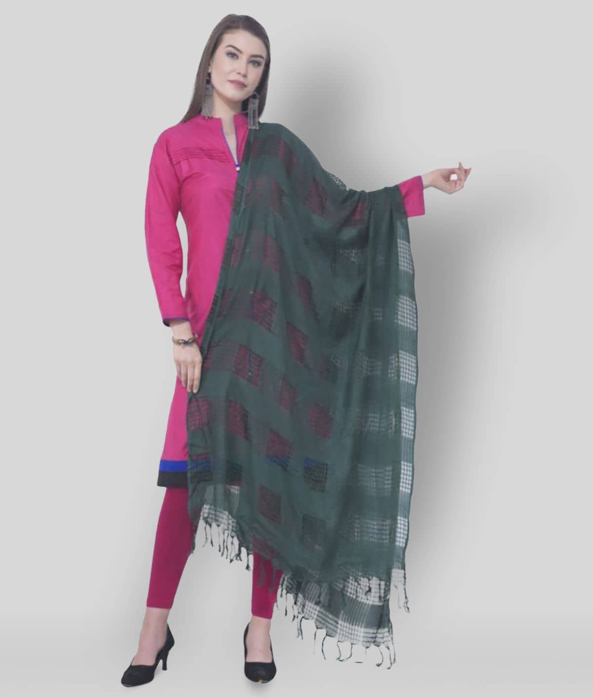 A R Silk Green Cotton Dupatta - Dupattas & Shawls | Buy online on ZillyBuy
