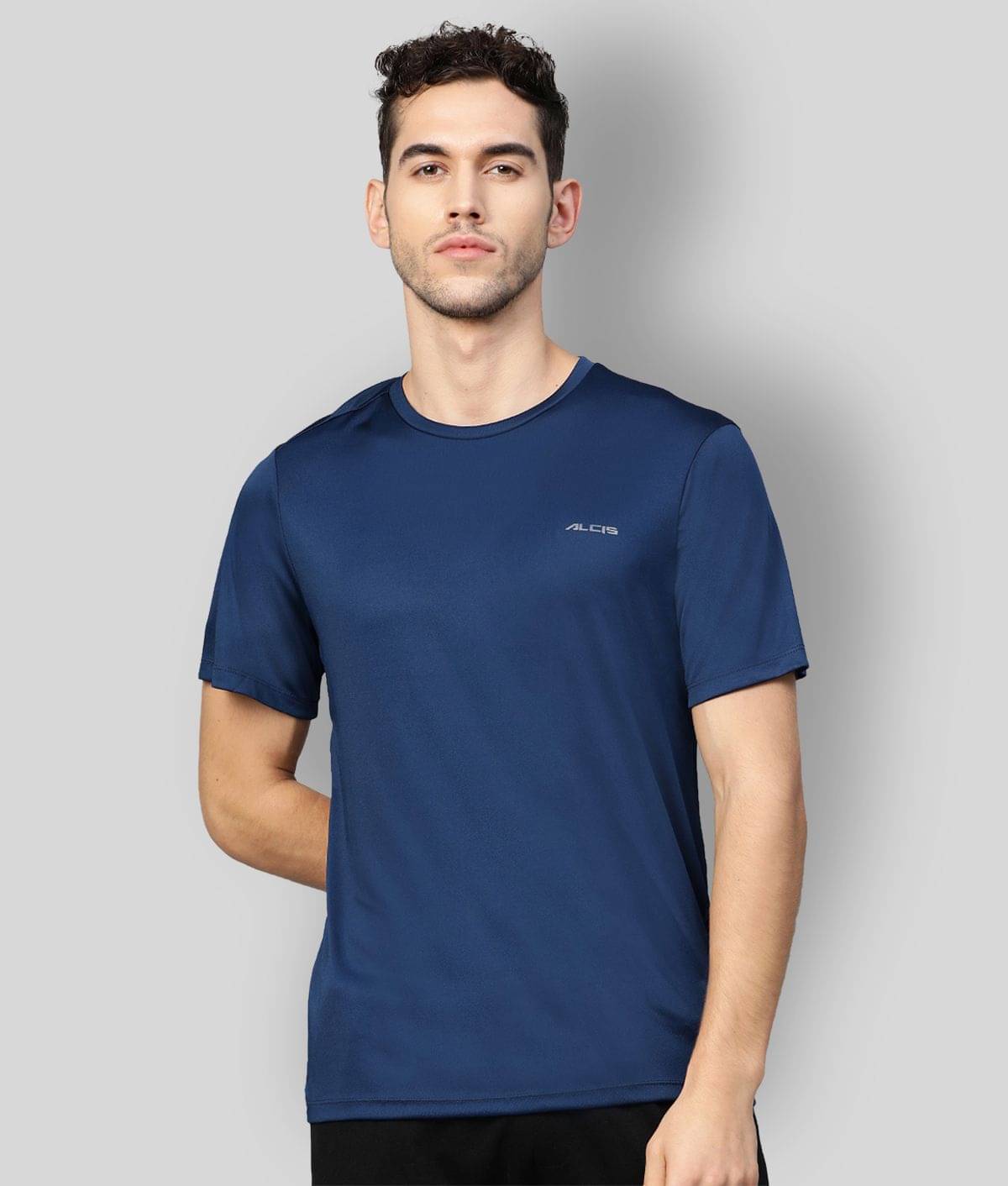 Alcis - Blue Polyester Regular Fit Men's Sports T-Shirt ( Pack of 1 ) Alcis - Blue Polyester Regular Fit Men's Sports T-Shirt ( Pack of 1 )