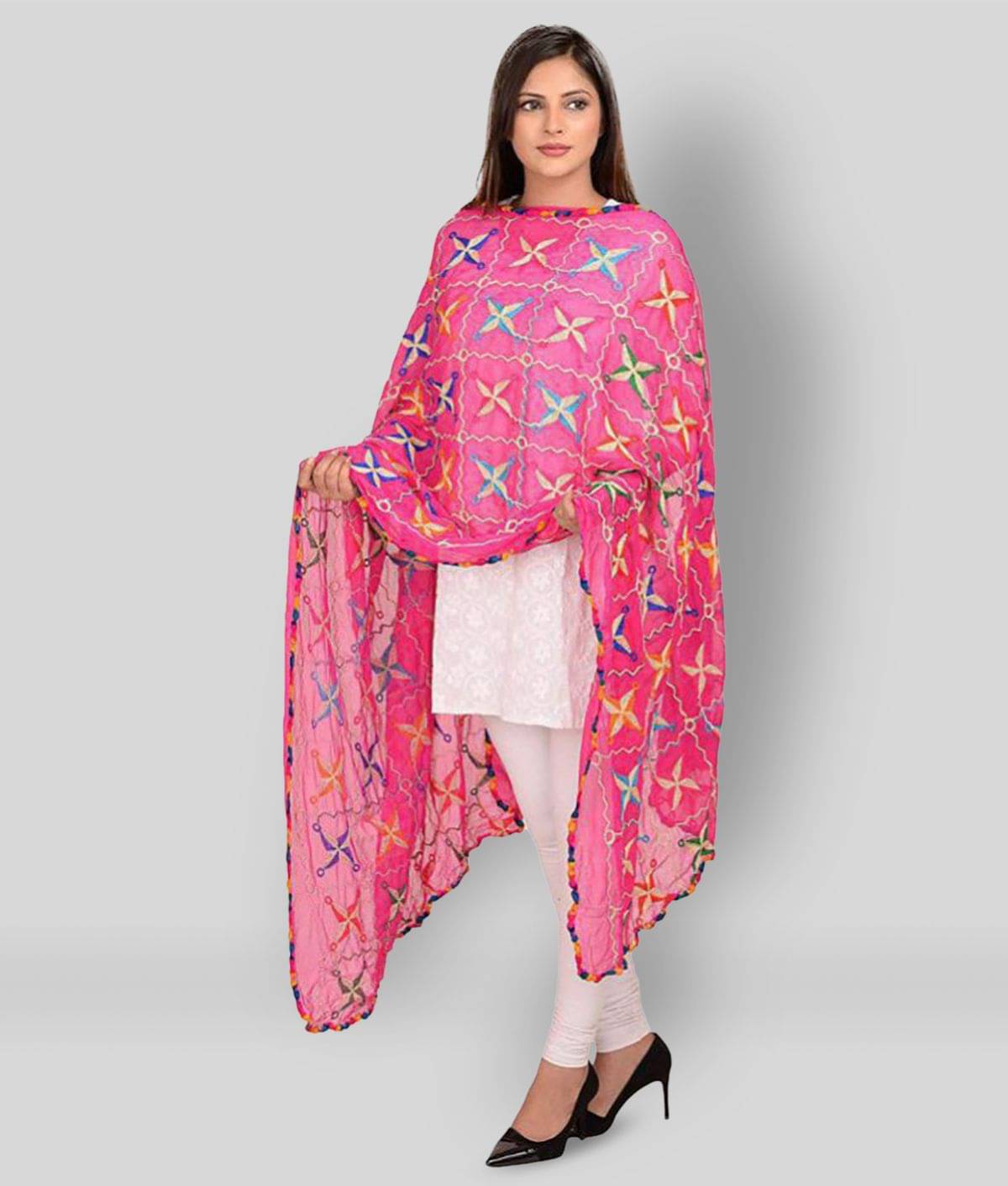 Apratim Pink Chiffon Dupatta Apratim Pink Chiffon Dupatta