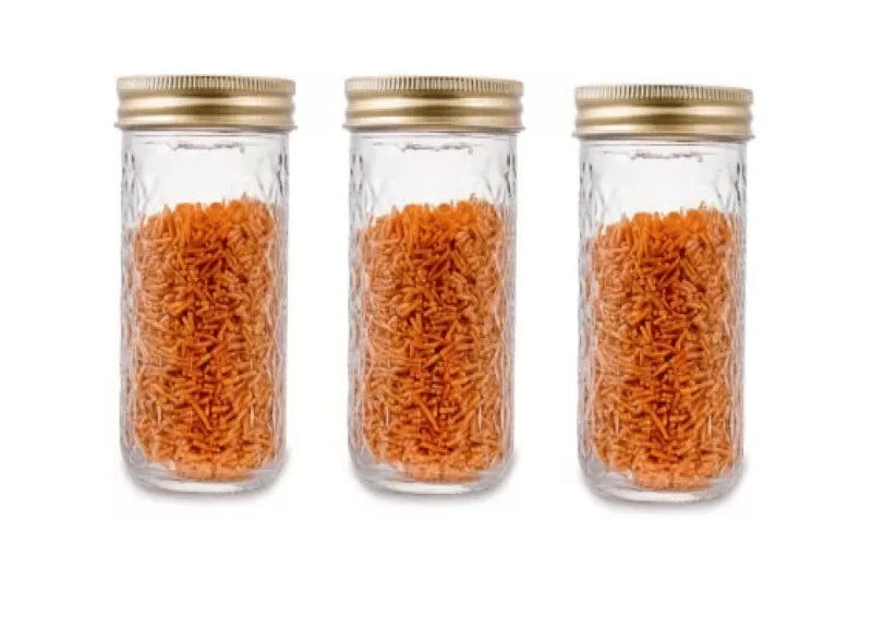 CROCO JAR Glass Gold Spice Container ( Set of 3 )