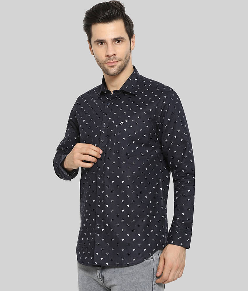 Comey 100% Cotton Regular Fit Printed Full Sleeves Men's Casual Shirt - Blue ( Pack of 1 )