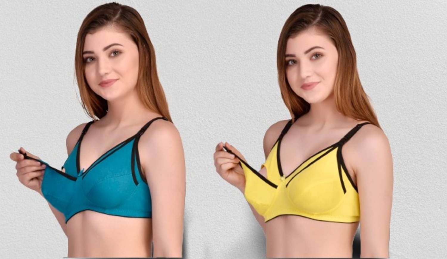 Desiprime - Multicolor Cotton Colorblock Women's Maternity Bra ( Pack of 2 ) Desiprime - Multicolor Cotton Colorblock Women's Maternity Bra ( Pack of 2 )