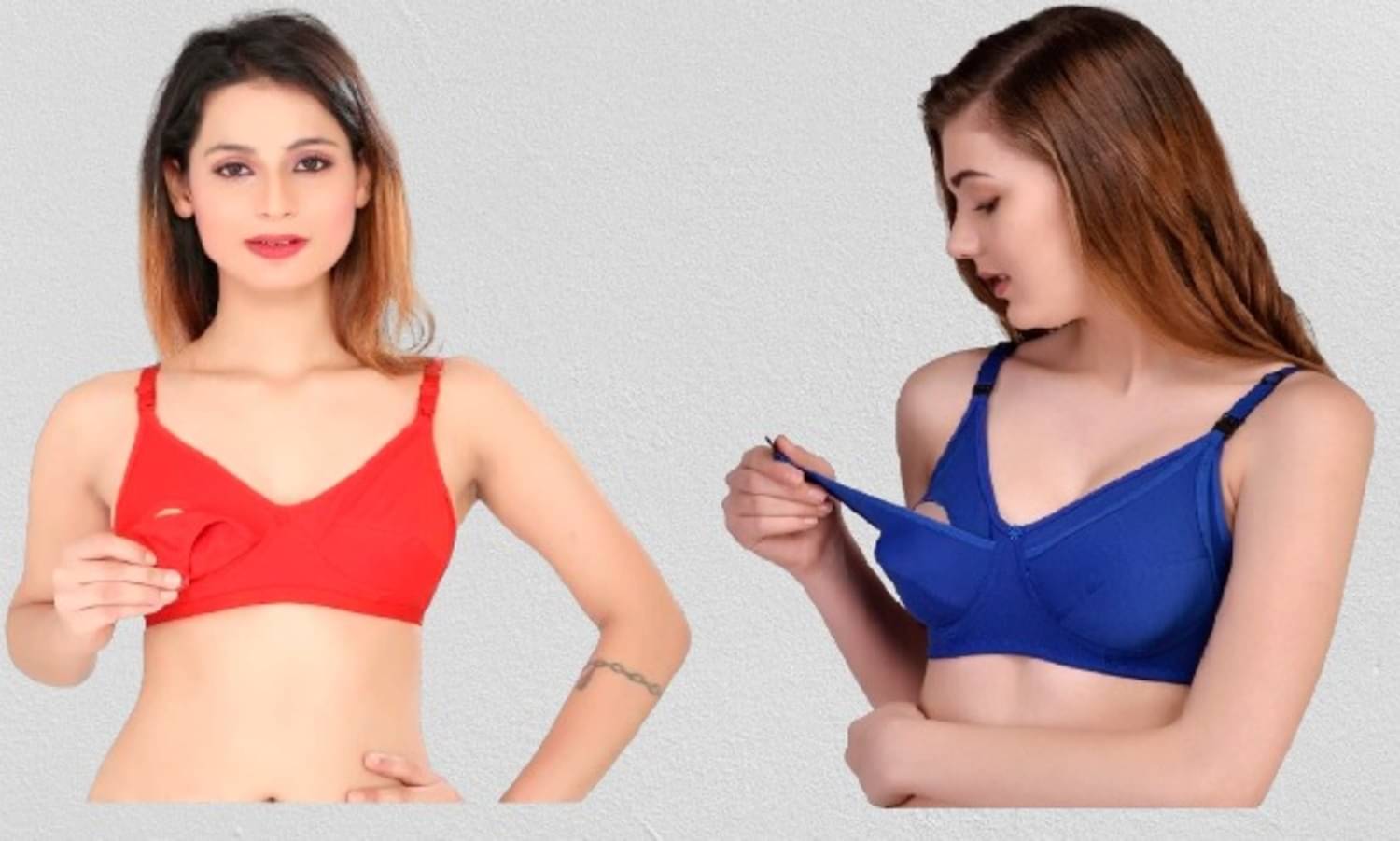 Desiprime - Multicolor Cotton Solid Women's Maternity Bra ( Pack of 2 ) Desiprime - Multicolor Cotton Solid Women's Maternity Bra ( Pack of 2 )