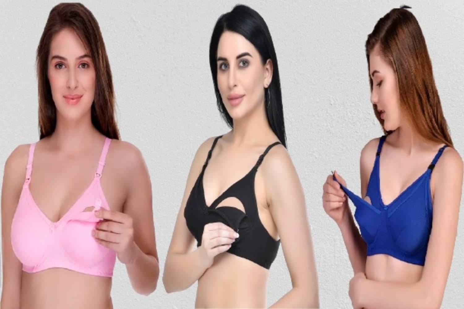     			Desiprime - Multicolor Cotton Solid Women's Maternity Bra ( Pack of 3 )