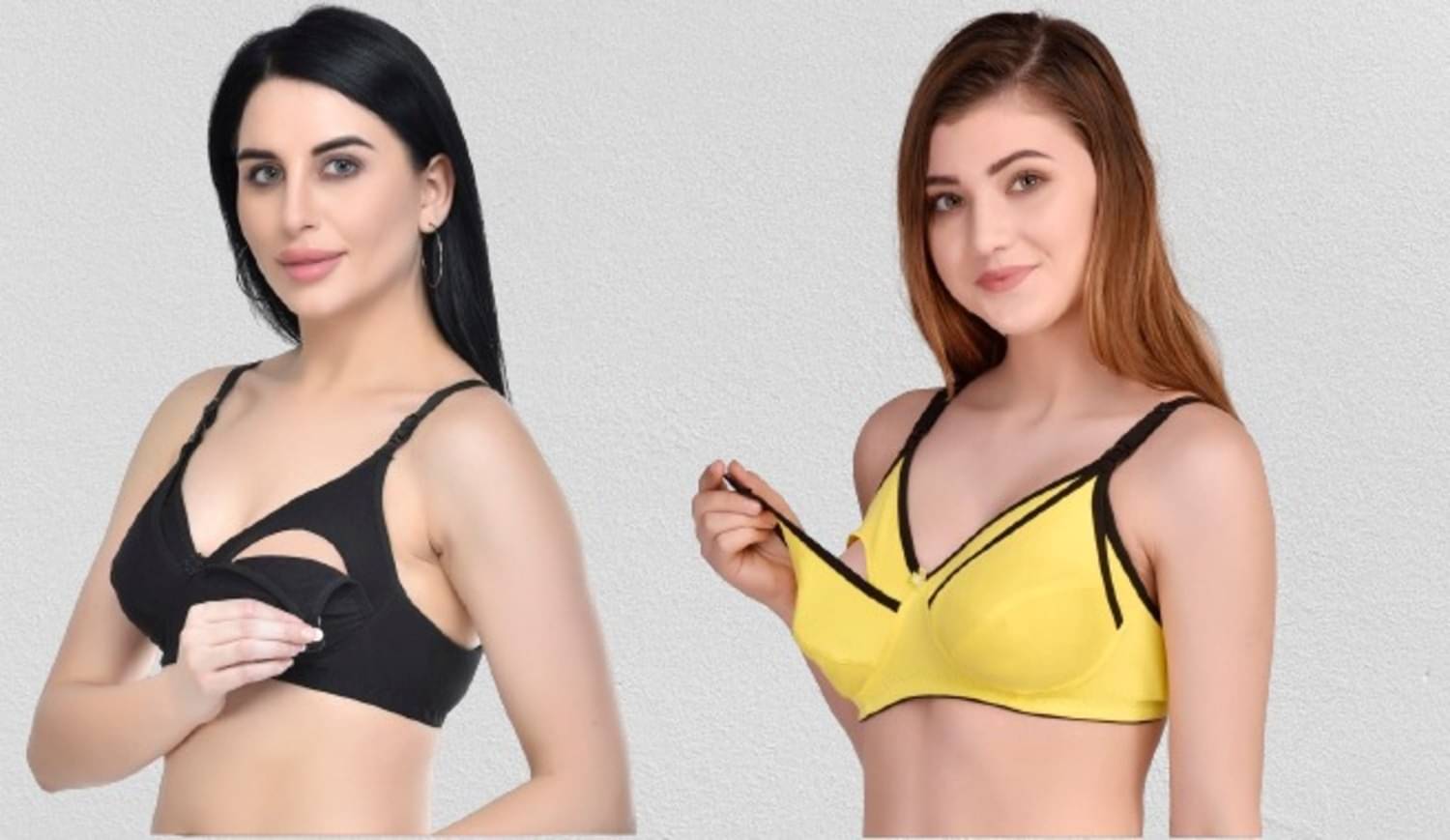 Desiprime - Multicolor Cotton Solid Women's Maternity Bra ( Pack of 2 ) Desiprime - Multicolor Cotton Solid Women's Maternity Bra ( Pack of 2 )