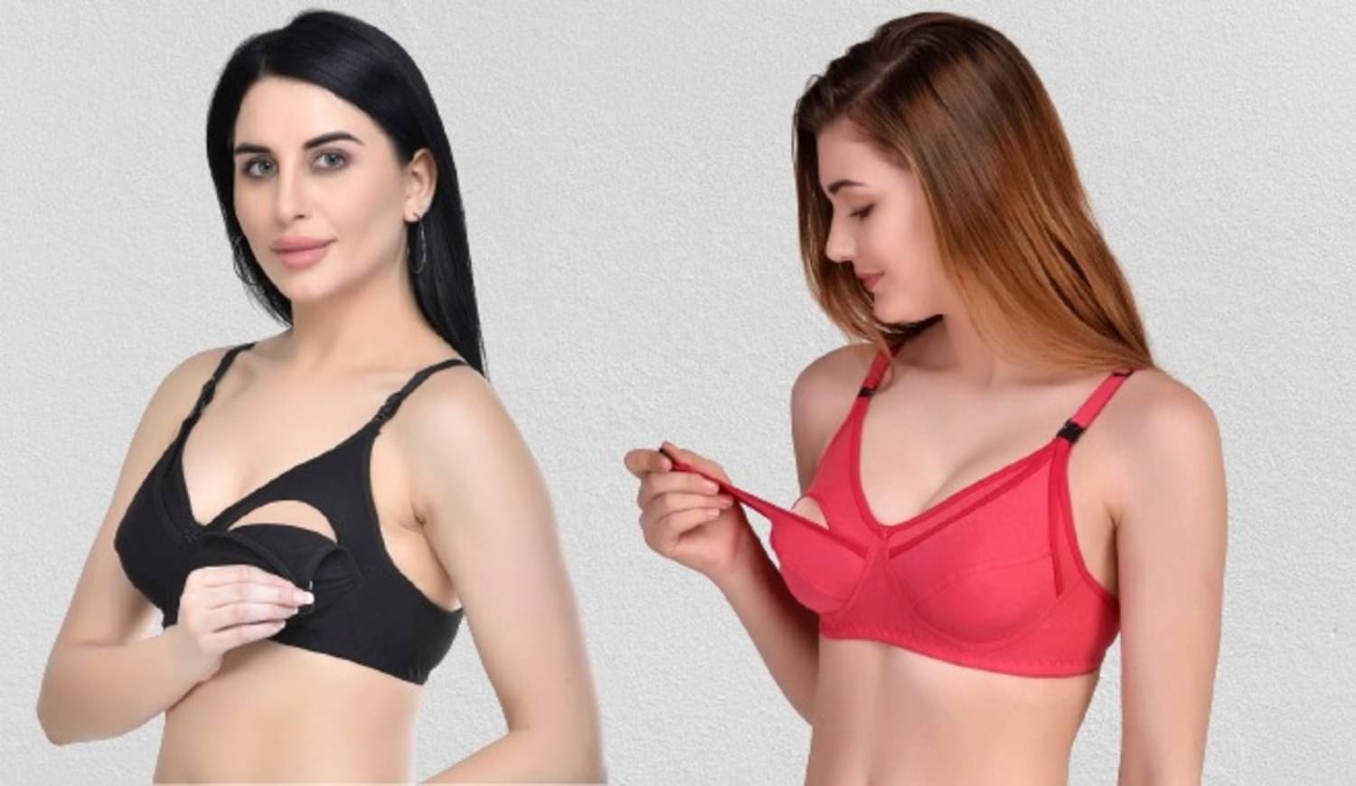     			Desiprime - Multicolor Cotton Solid Women's Maternity Bra ( Pack of 2 )