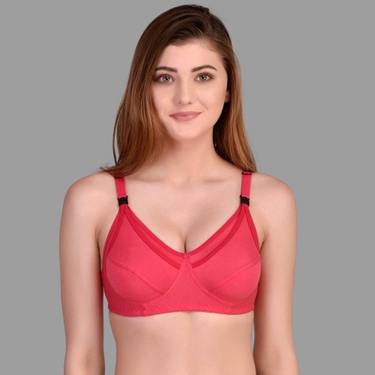     			Desiprime - Red Cotton Solid Women's Maternity Bra ( Pack of 1 )