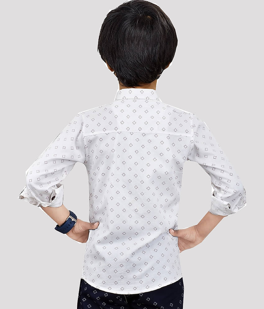 Made In The Shade Pack of 1 Boys 100% Cotton Full Sleeves Shirt ( White )