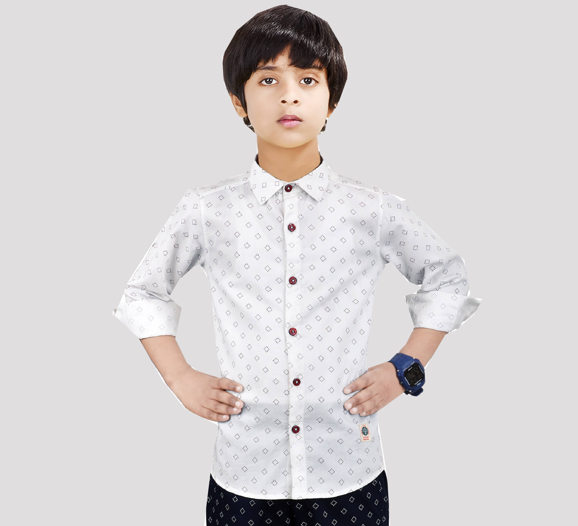 Made In The Shade Pack of 1 Boys 100% Cotton Full Sleeves Shirt ( White )