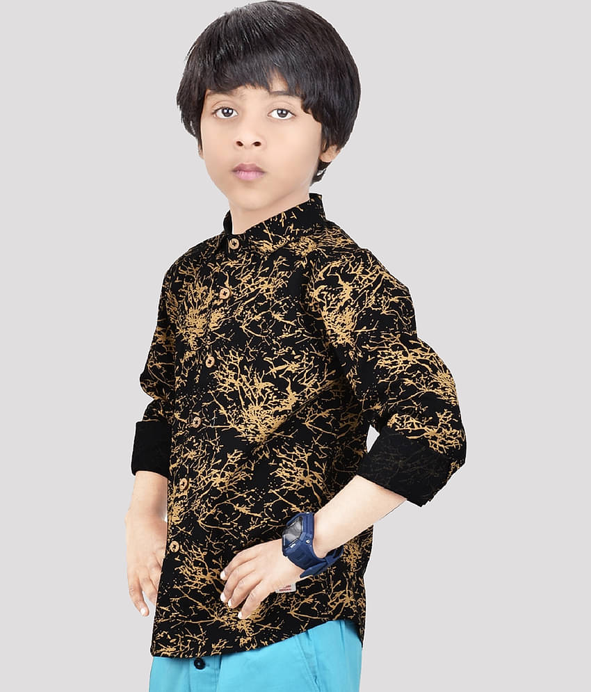 Made In The Shade Pack of 1 Boys 100% Cotton Shirt ( Black )