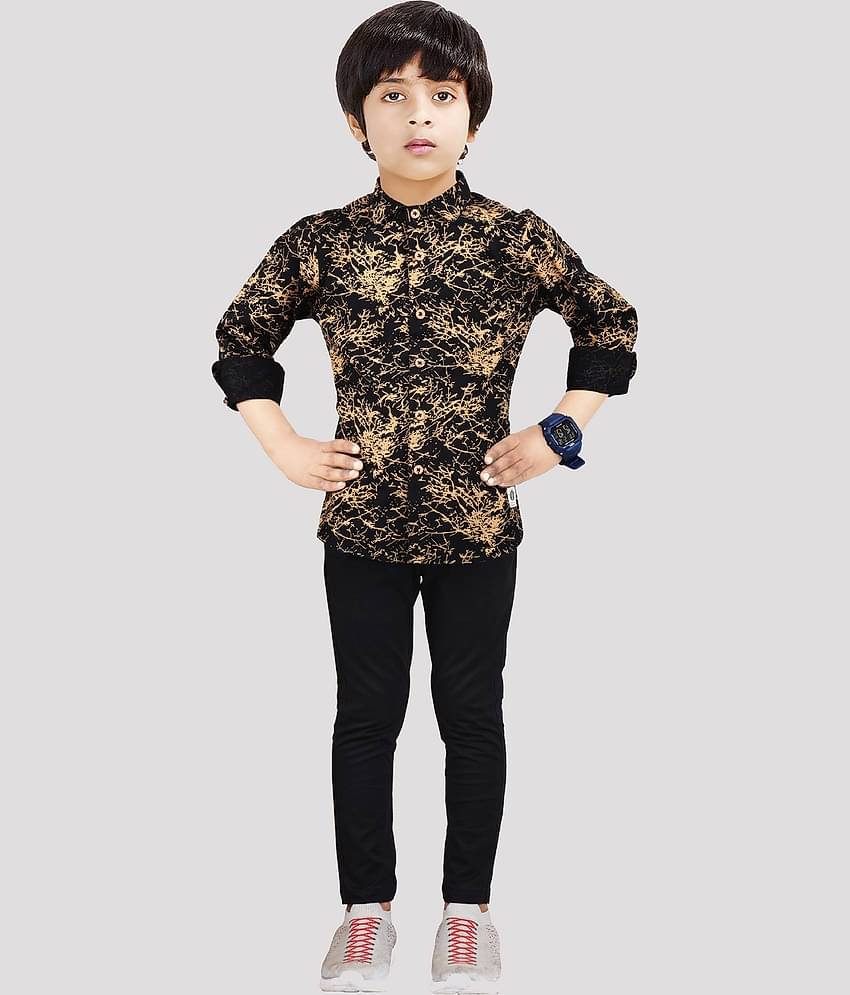 Made In The Shade Pack of 1 Boys 100% Cotton Shirt ( Black )