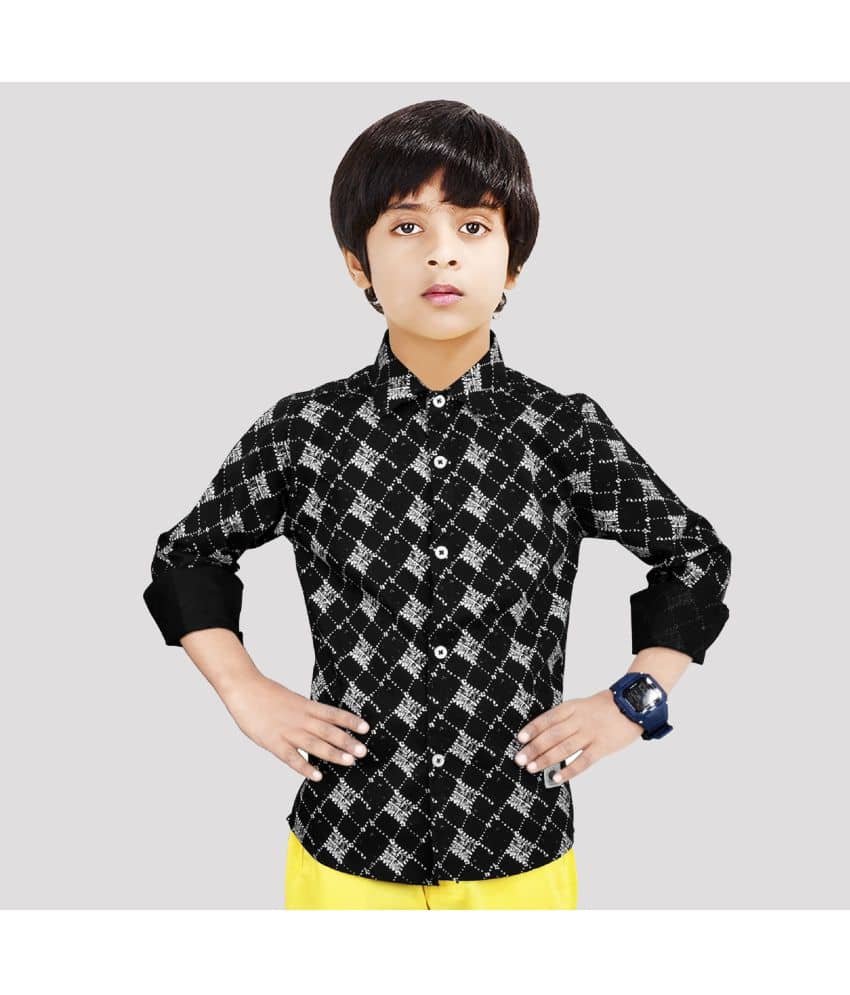Made In The Shade Pack of 1 Boys 100% Cotton Shirt ( Black )