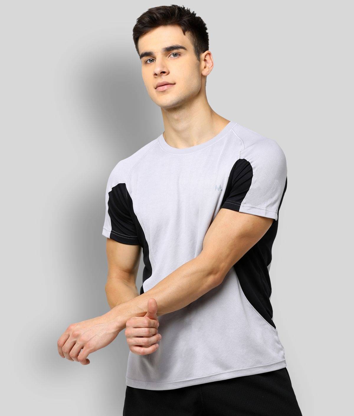    			Maniac - Grey Polyester Regular Fit Men's Sports T-Shirt ( Pack of 1 )