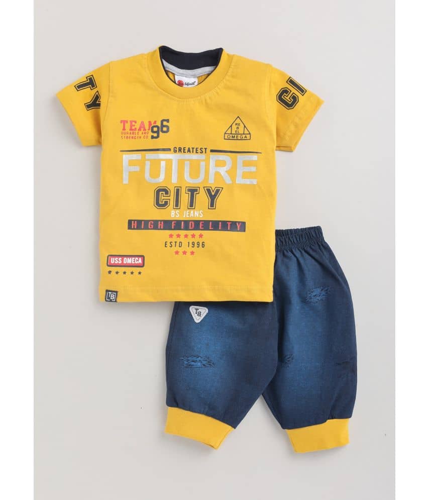 Mars Infiniti Pack of 1 Unisex for Baby Cotton T-Shirt & Shorts ( Multi )