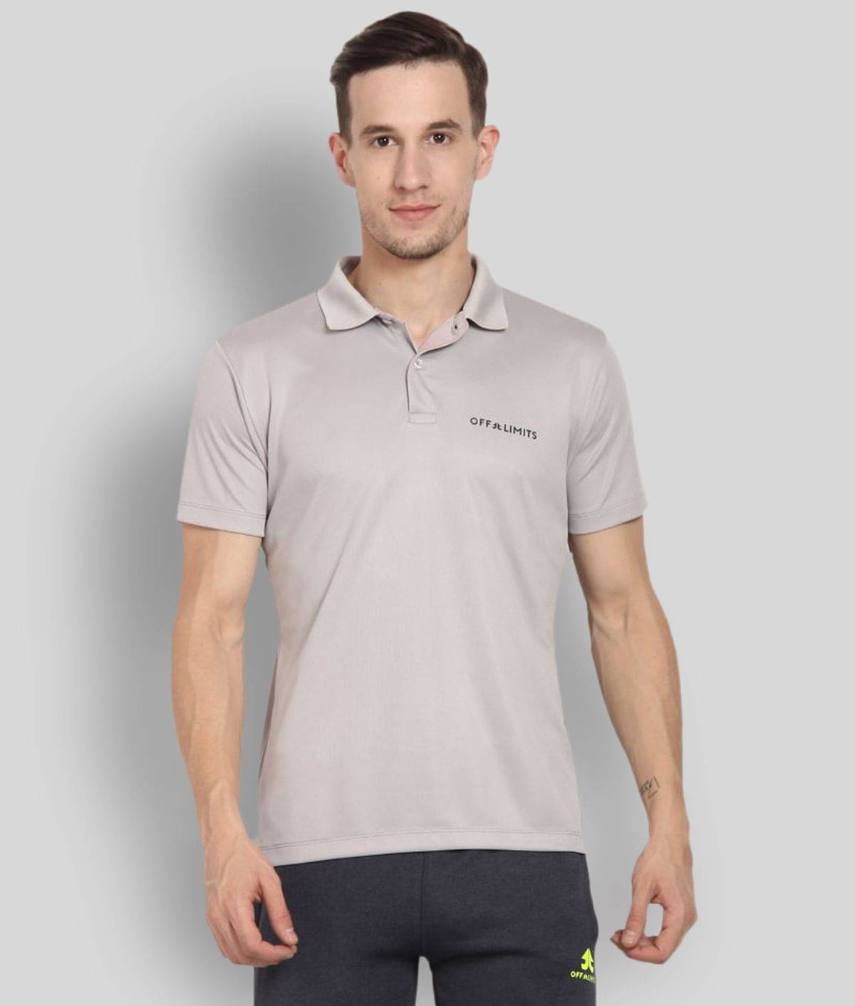 OFF LIMITS - Light Grey Polyester Regular Fit Men's Sports Polo T-Shirt ( Pack of 1 ) OFF LIMITS - Light Grey Polyester Regular Fit Men's Sports Polo T-Shirt ( Pack of 1 )