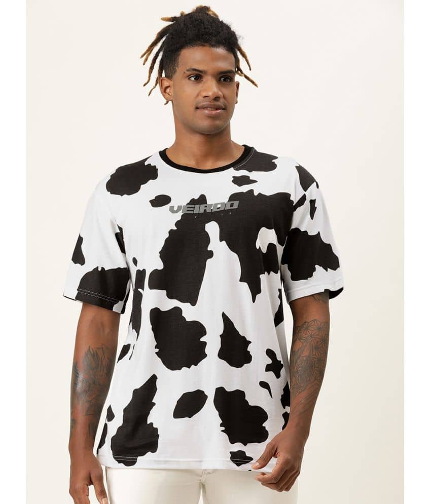 Veirdo Pack of 1 Cotton Oversized Fit Men's T-Shirt ( White )