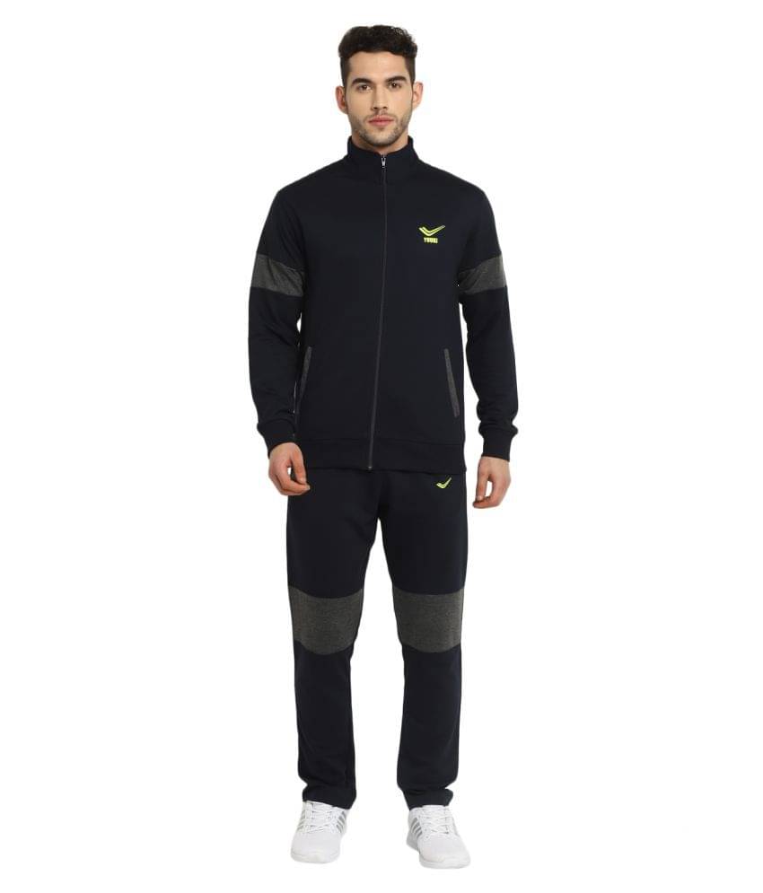     			YUUKI - Black Polyester Regular Fit Solid Men's Sports Tracksuit ( Pack of 1 )