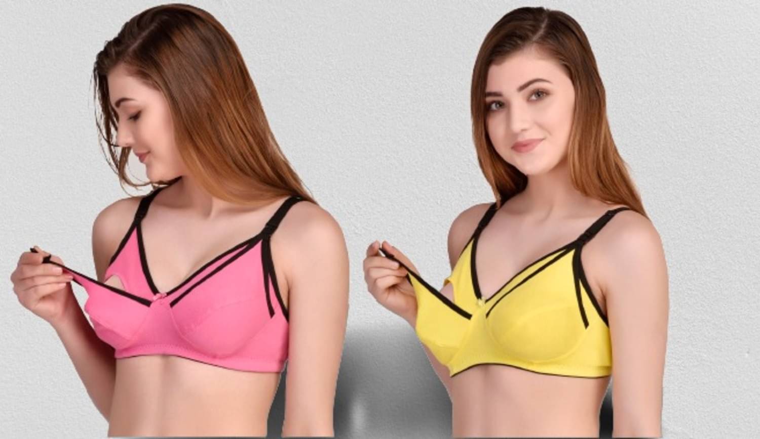 Zourt - Multicolor Cotton Solid Women's Maternity Bra ( Pack of 2 ) Zourt - Multicolor Cotton Solid Women's Maternity Bra ( Pack of 2 )