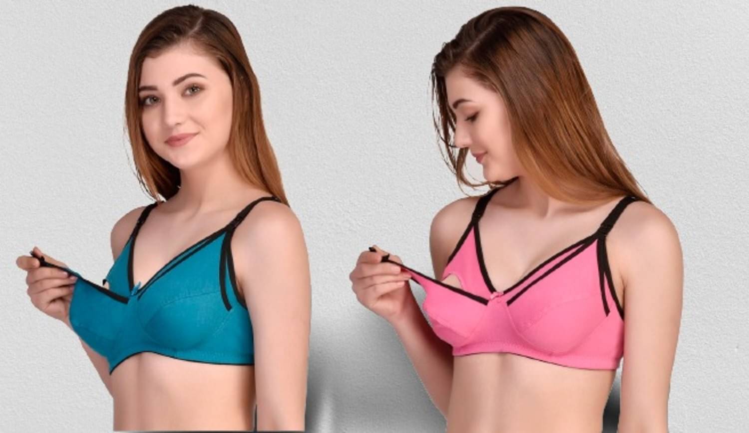 Zourt - Multicolor Cotton Solid Women's Maternity Bra ( Pack of 2 ) Zourt - Multicolor Cotton Solid Women's Maternity Bra ( Pack of 2 )