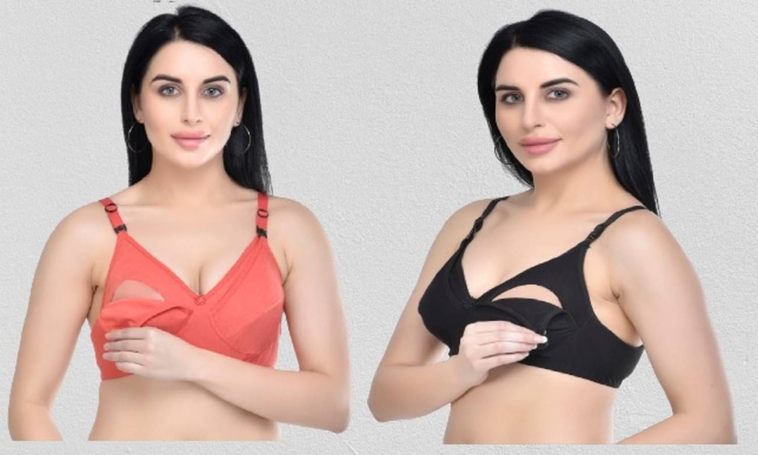     			Zourt - Multicolor Cotton Solid Women's Maternity Bra ( Pack of 2 )