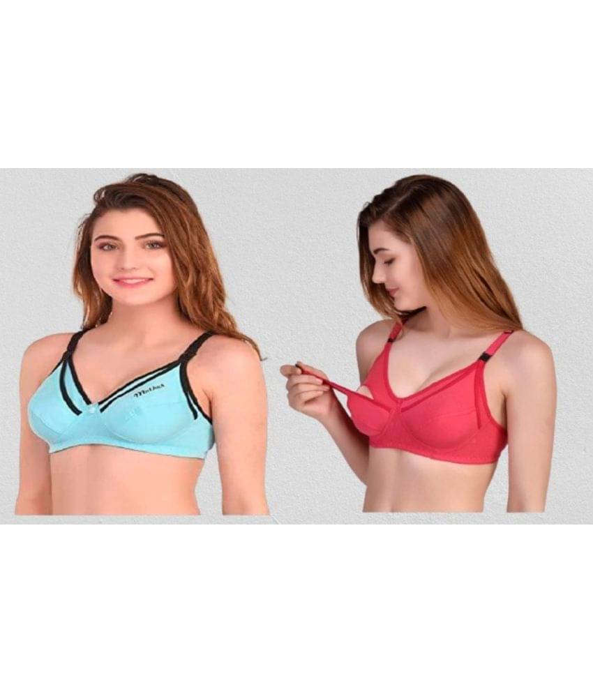 Zourt - Multicolor Cotton Solid Women's Maternity Bra ( Pack of 2 ) Zourt - Multicolor Cotton Solid Women's Maternity Bra ( Pack of 2 )