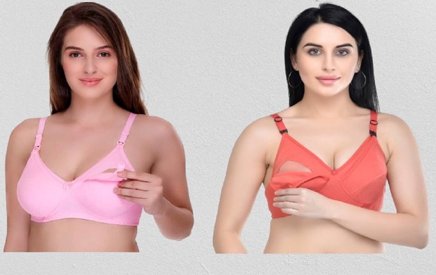     			Zourt - Multicolor Cotton Solid Women's Maternity Bra ( Pack of 2 )