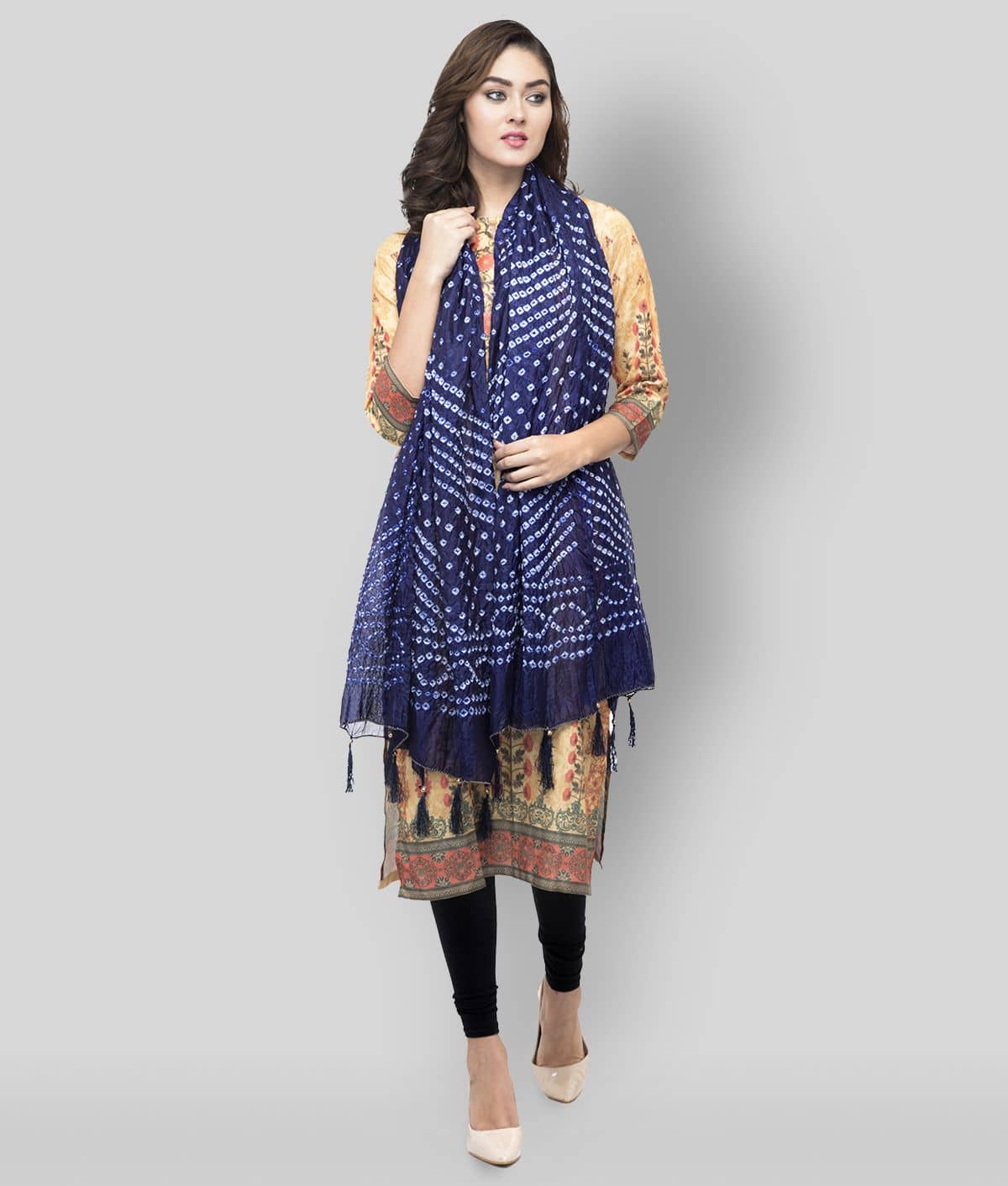 A R Silk Navy Silk Self Dupatta - Dupattas & Shawls | Buy online on ZillyBuy
