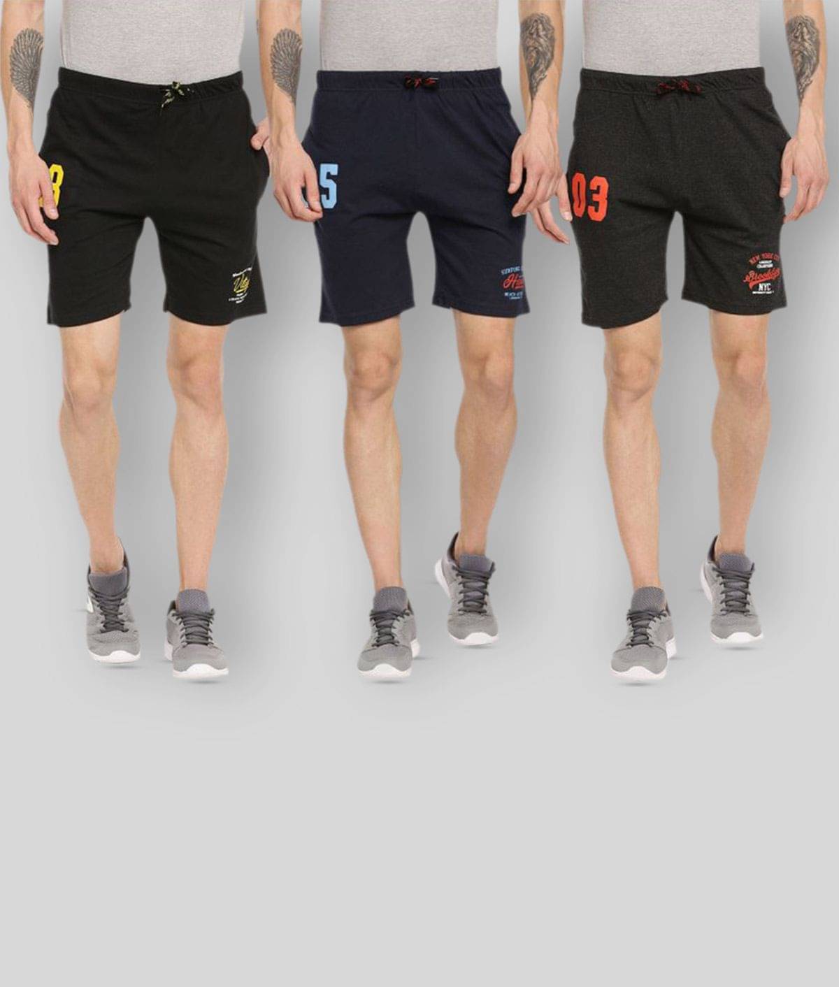 Ardeur - Multi Cotton Blend Men's Shorts ( Pack of 3 ) Ardeur - Multi Cotton Blend Men's Shorts ( Pack of 3 )