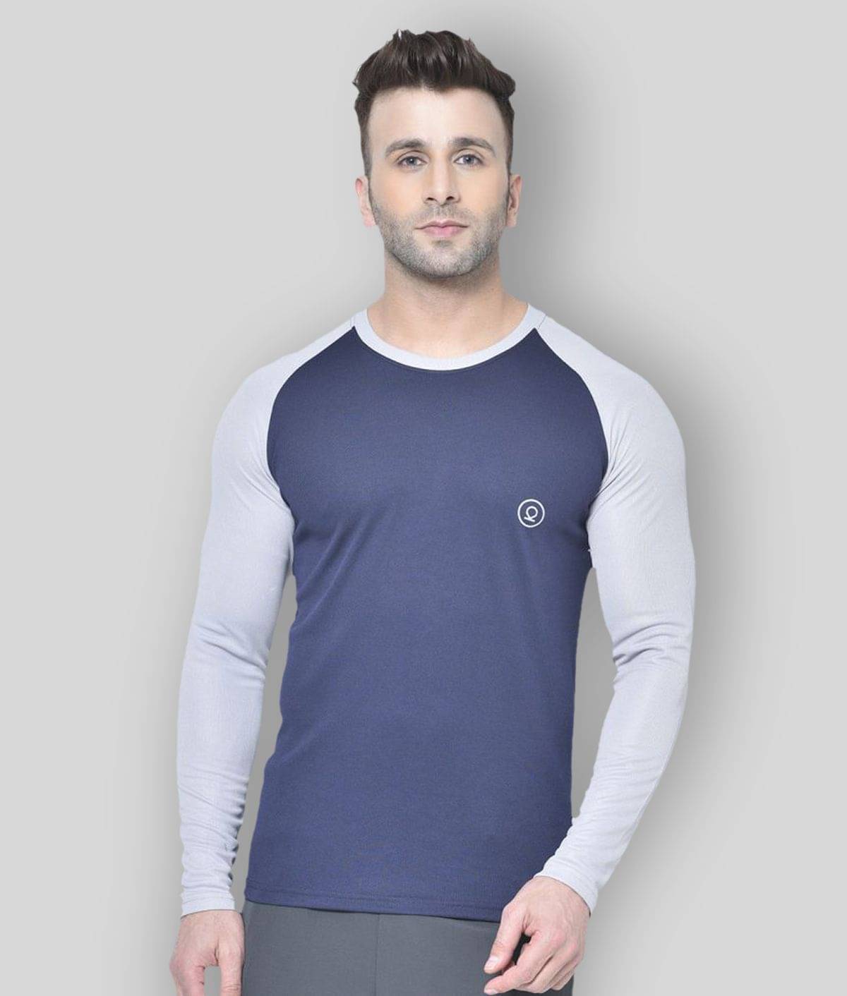 Chkokko - Polyester Regular Fit Navy Men's Sports T-Shirt ( Pack of 1 ) Chkokko - Polyester Regular Fit Navy Men's Sports T-Shirt ( Pack of 1 )