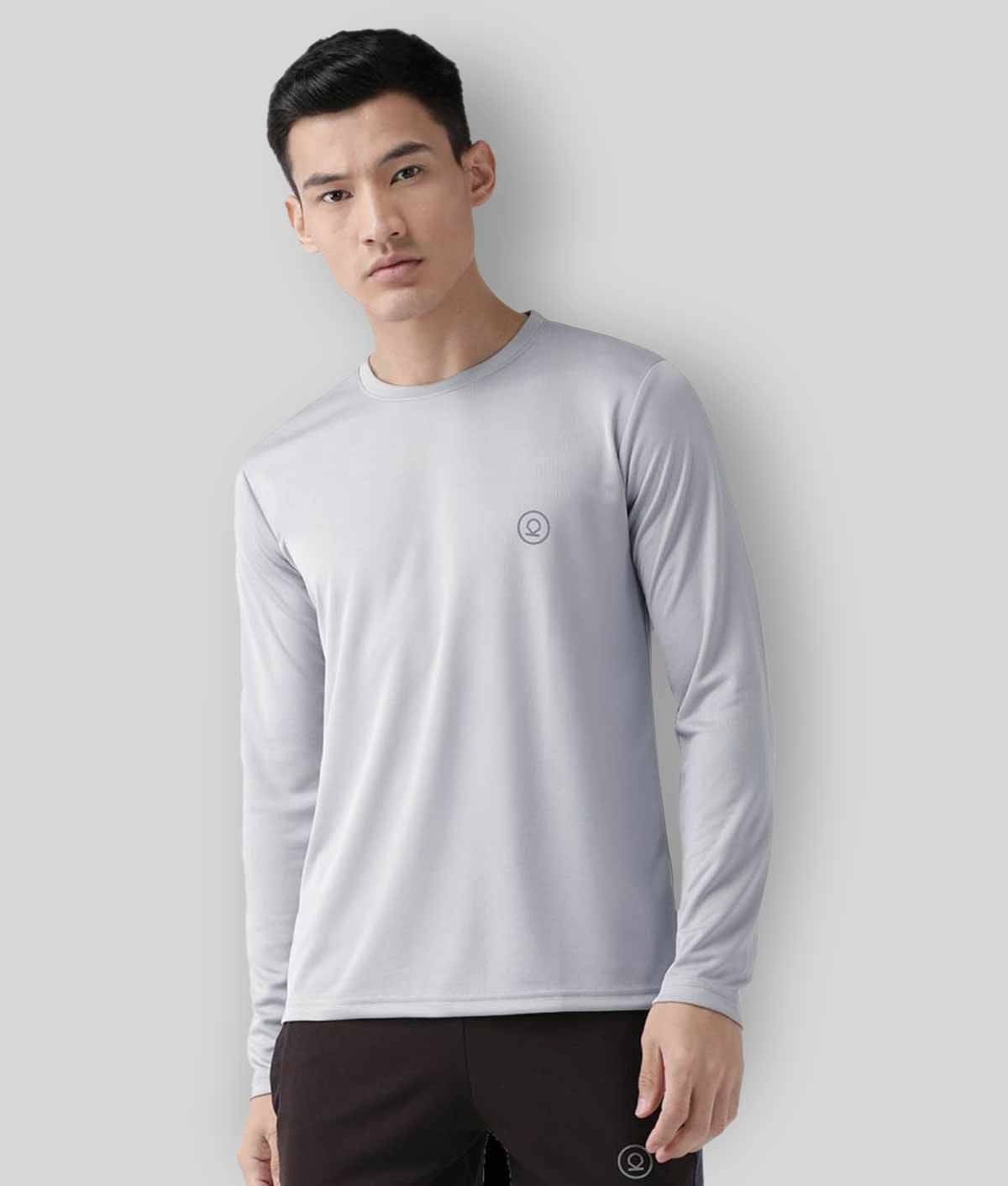 Chkokko - Polyester Regular Fit Silver Men's Sports T-Shirt ( Pack of 1 ) Chkokko - Polyester Regular Fit Silver Men's Sports T-Shirt ( Pack of 1 )