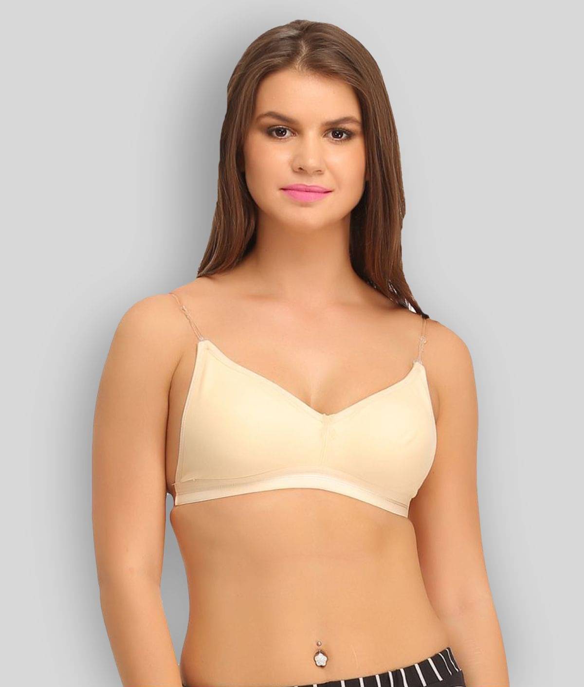     			Clovia Beige Poly Cotton Convertable Bra