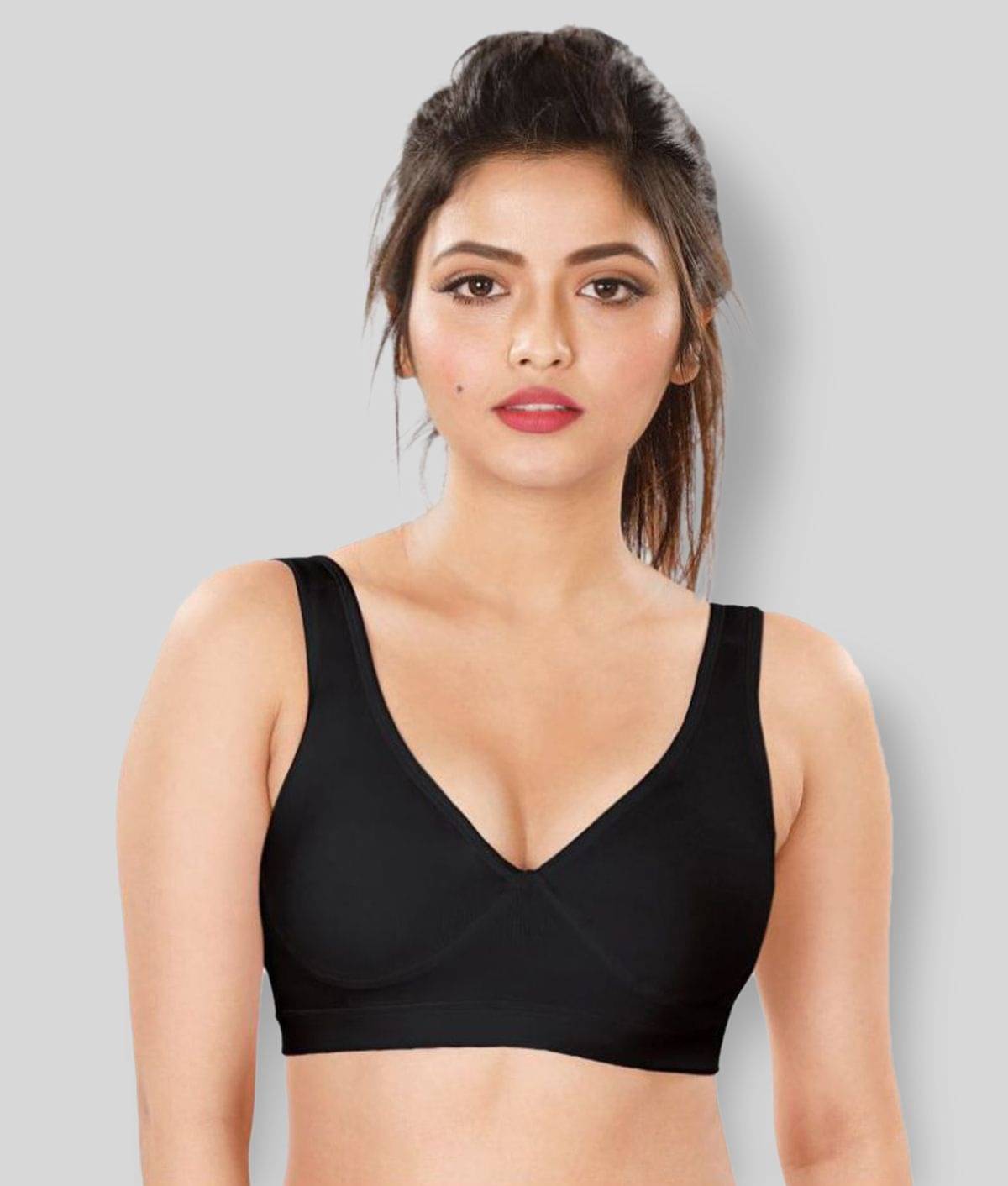 Dermawear - Black Poly Cotton Lightly Padded Women's Sports Bra ( Pack of 1 )     			Dermawear - Black Poly Cotton Lightly Padded Women's Sports Bra ( Pack of 1 )
