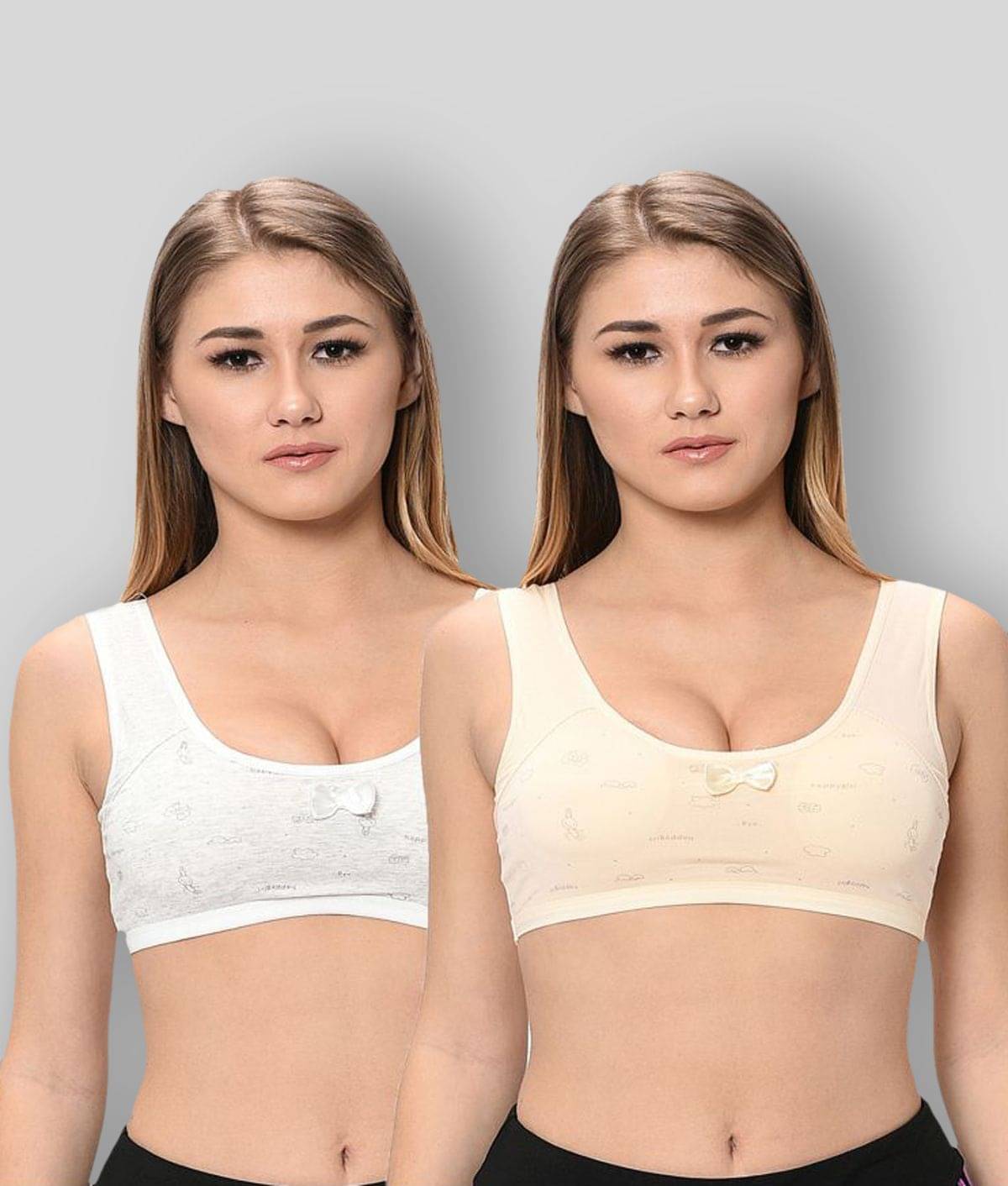     			Elina Multi Color Cotton Solid Sports Bra