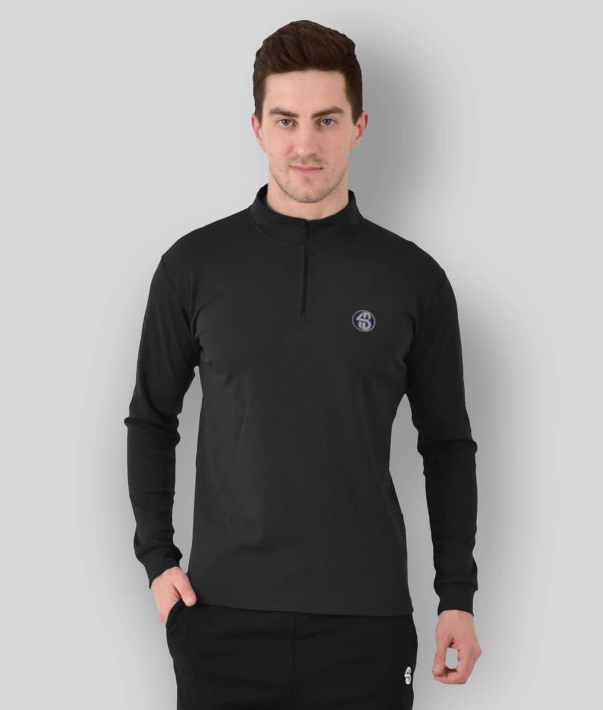 Forbro Black Polyester Lycra T-Shirt Single Pack