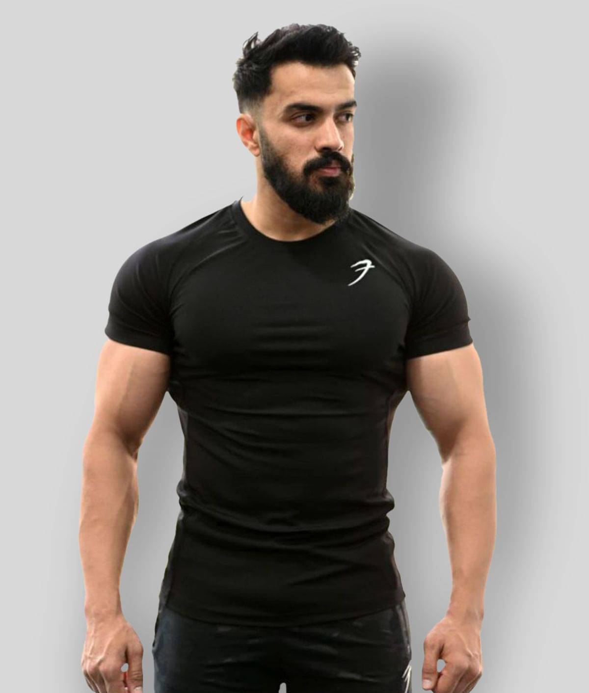 Fuaark - Black Polyester Regular Fit Men's Sports T-Shirt ( Pack of 1 )     			Fuaark - Black Polyester Regular Fit Men's Sports T-Shirt ( Pack of 1 )