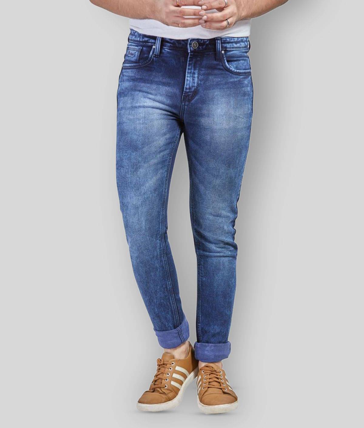 HJ HASASI - Blue Cotton Blend Slim Fit Men's Jeans ( Pack of 1 )     			HJ HASASI - Blue Cotton Blend Slim Fit Men's Jeans ( Pack of 1 )