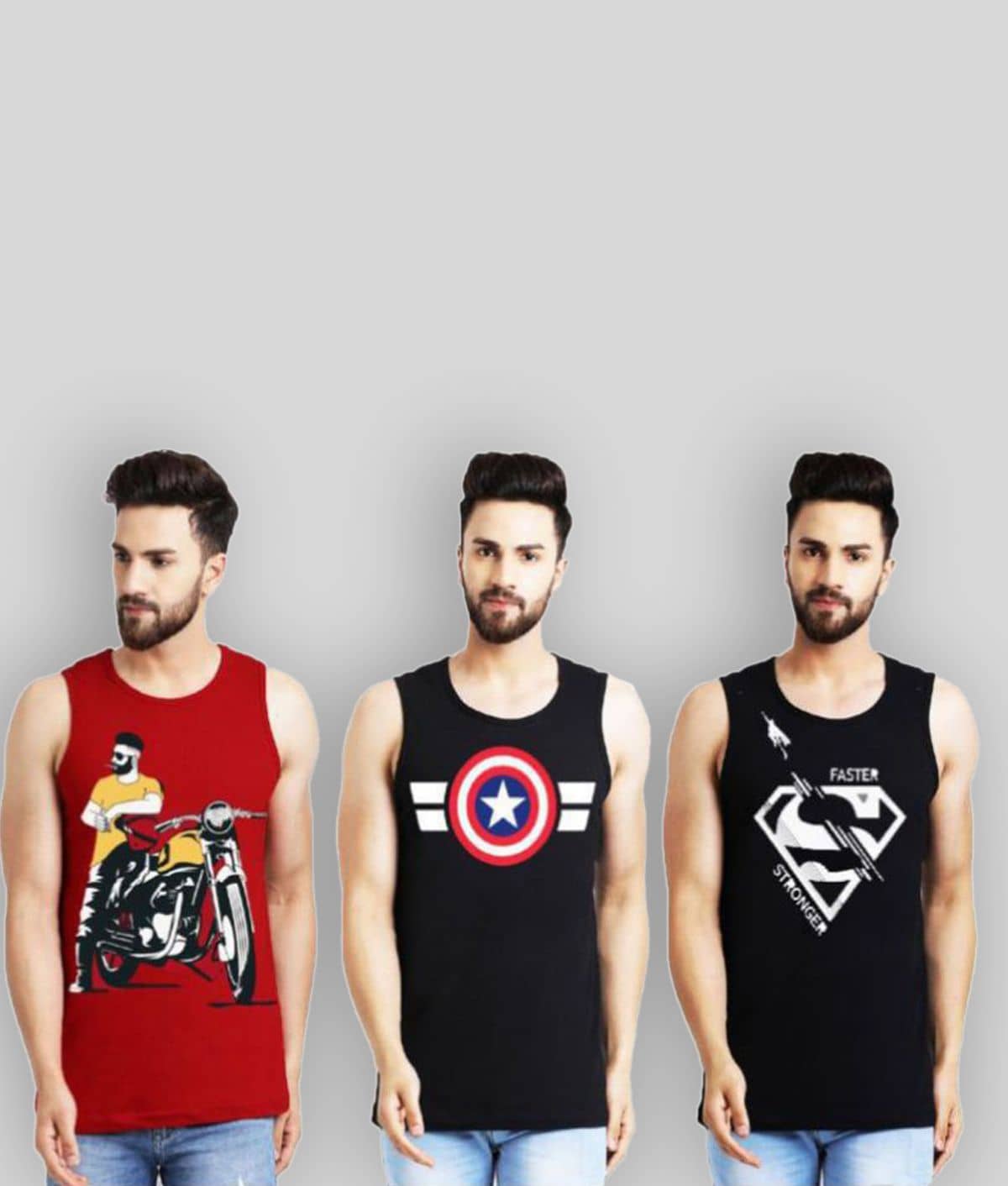 Leotude Pack of 3 Cotton Sleeveless Vest For Men ( Multicolor ) - Nightwear & Loungewear | Buy online on ZillyBuy