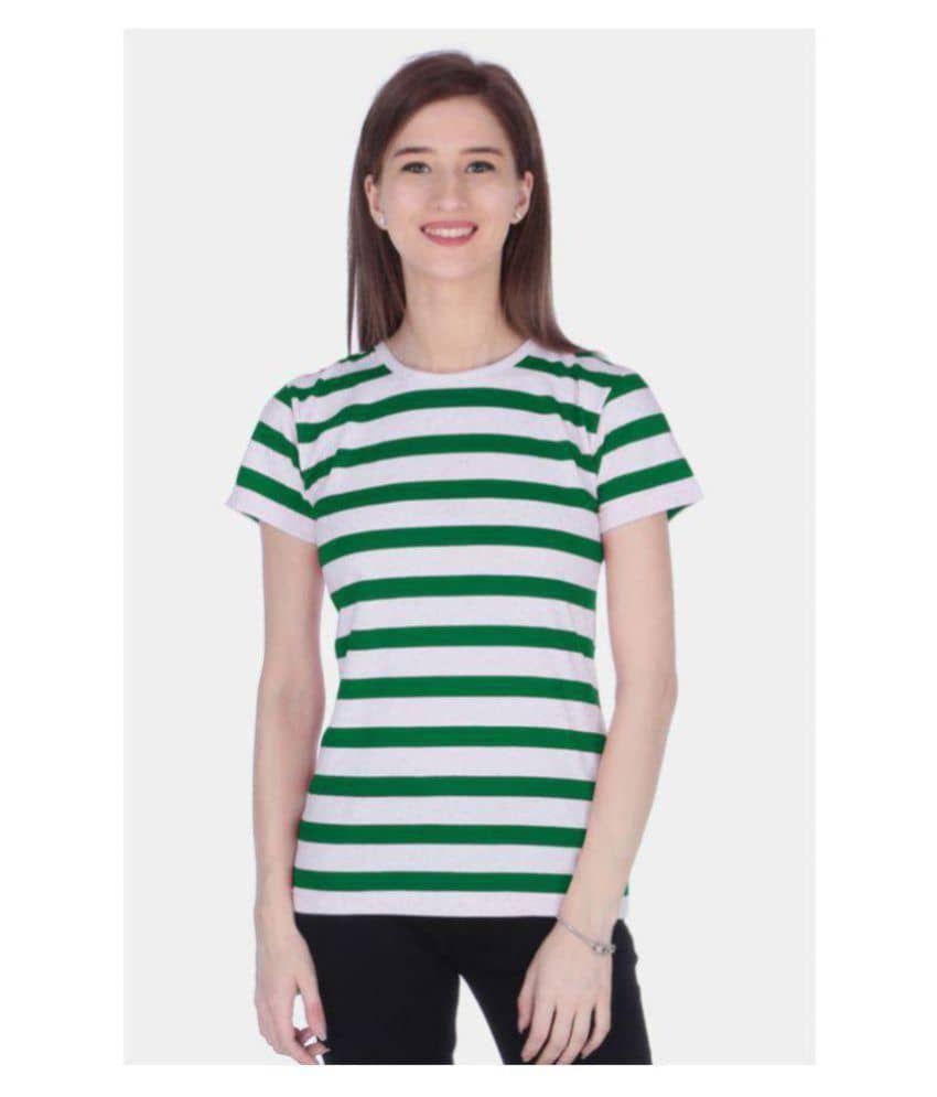 Neo Garments Women Cotton Striped Regular Fit Round Neck T-Shirt ( Multi Color )