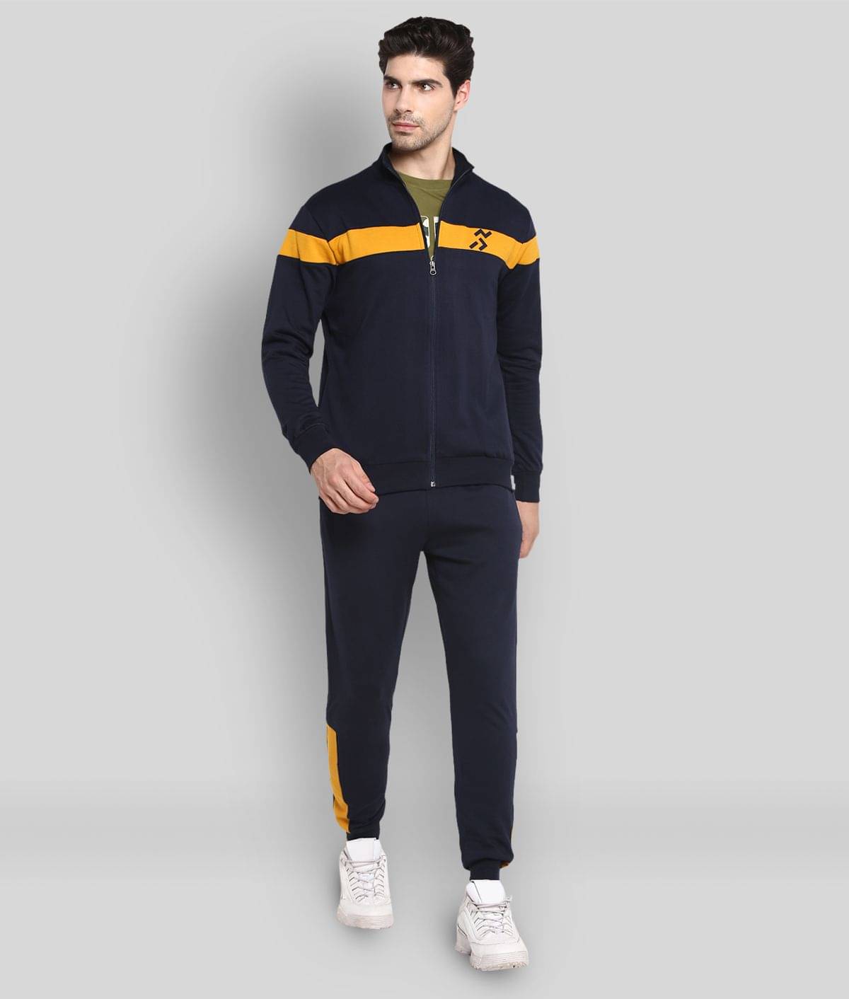     			OFF LIMITS - Navy Blue Polyester Regular Fit Colorblock Men's Sports Tracksuit ( Pack of 1 )