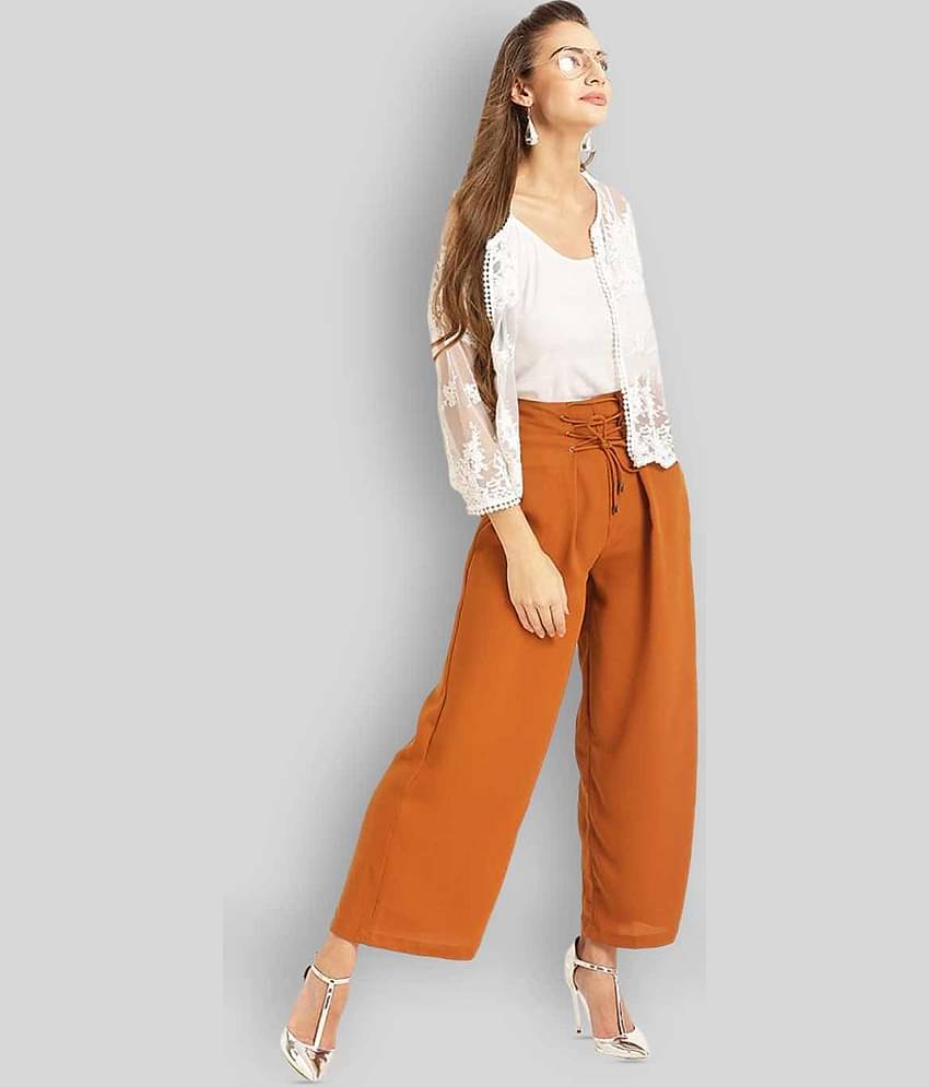 Rare - Yellow Polyester Regular Fit Women's Casual Pants ( Pack of 1 )