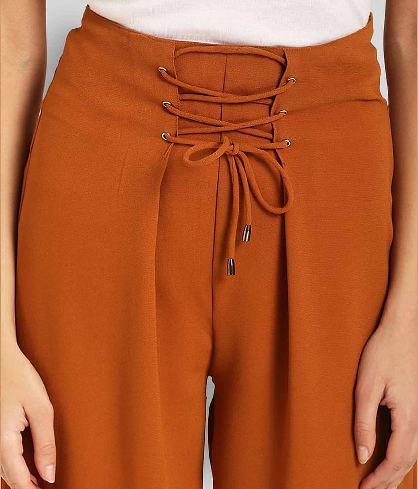 Rare - Yellow Polyester Regular Fit Women's Casual Pants ( Pack of 1 )