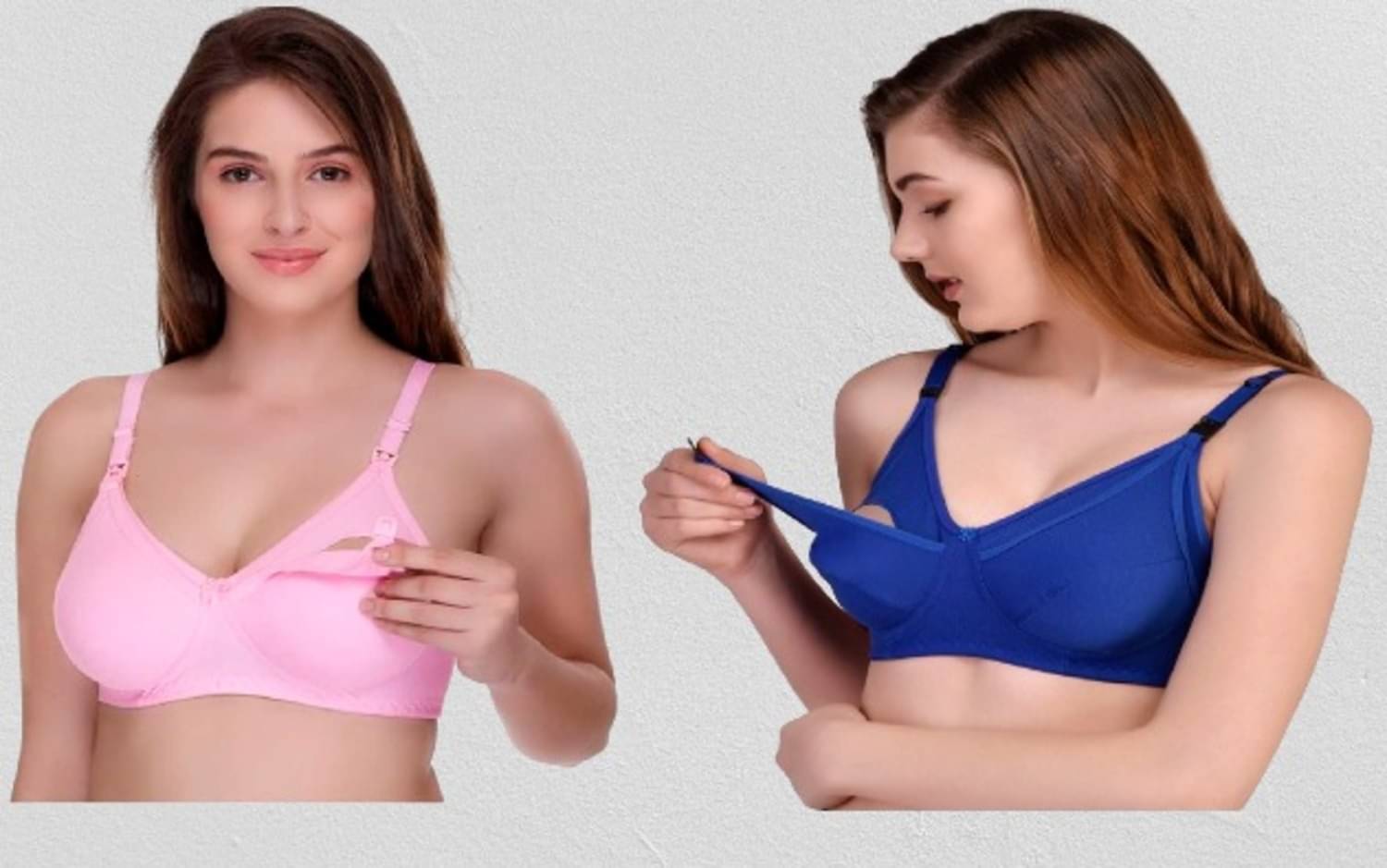 Zourt - Multicolor Cotton Solid Women's Maternity Bra ( Pack of 2 ) Zourt - Multicolor Cotton Solid Women's Maternity Bra ( Pack of 2 )