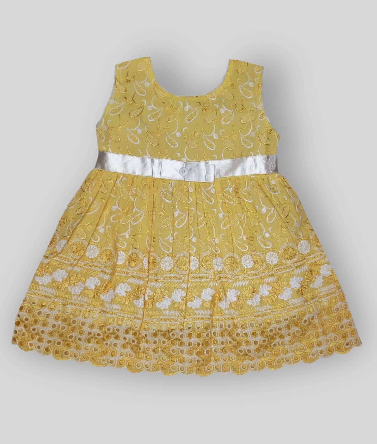LITTLE PANDA Baby Girls Chiffon Frocks ( Yellow )