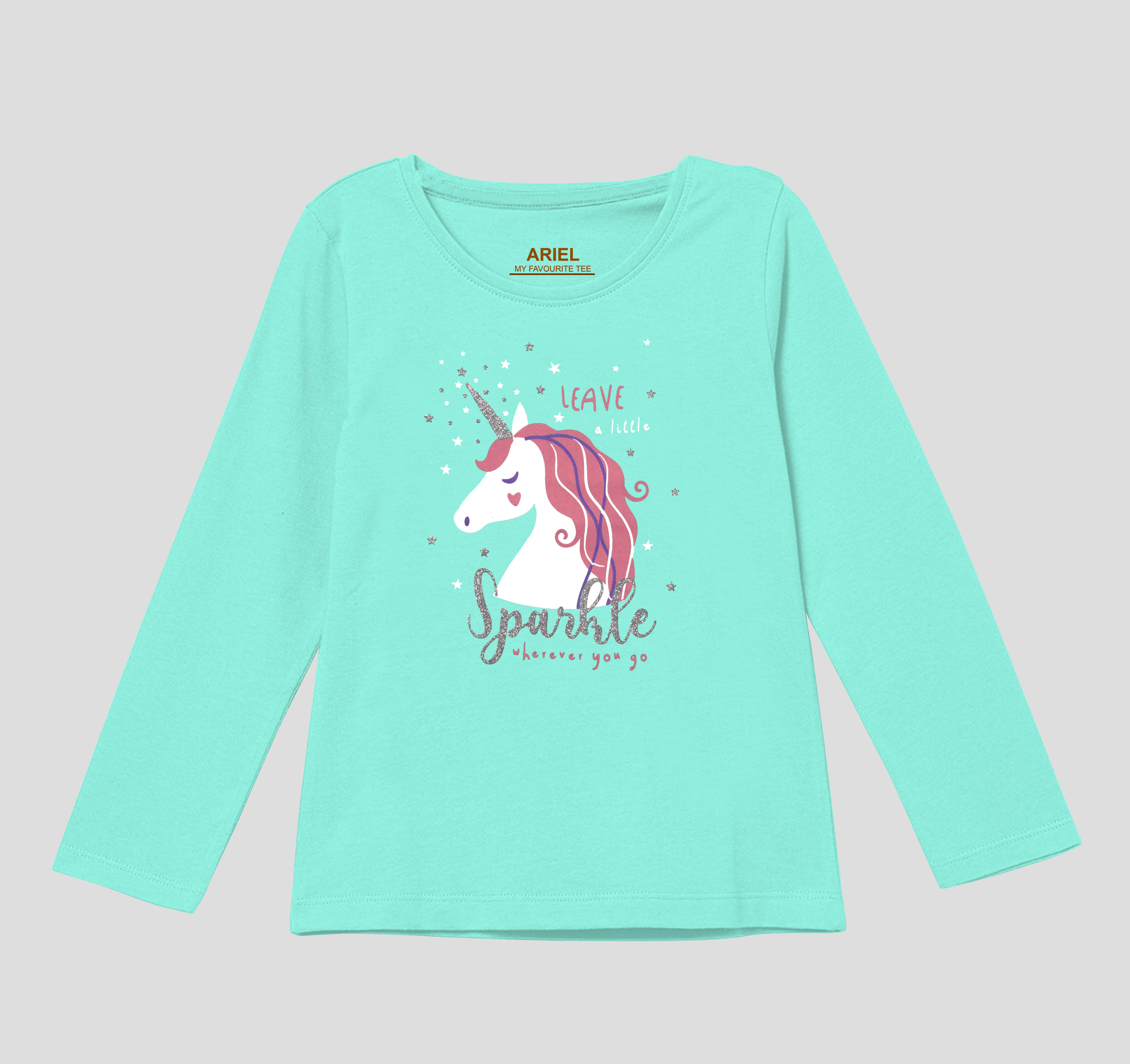 Ariel Pack of 1 Girls Cotton Top ( Teal )