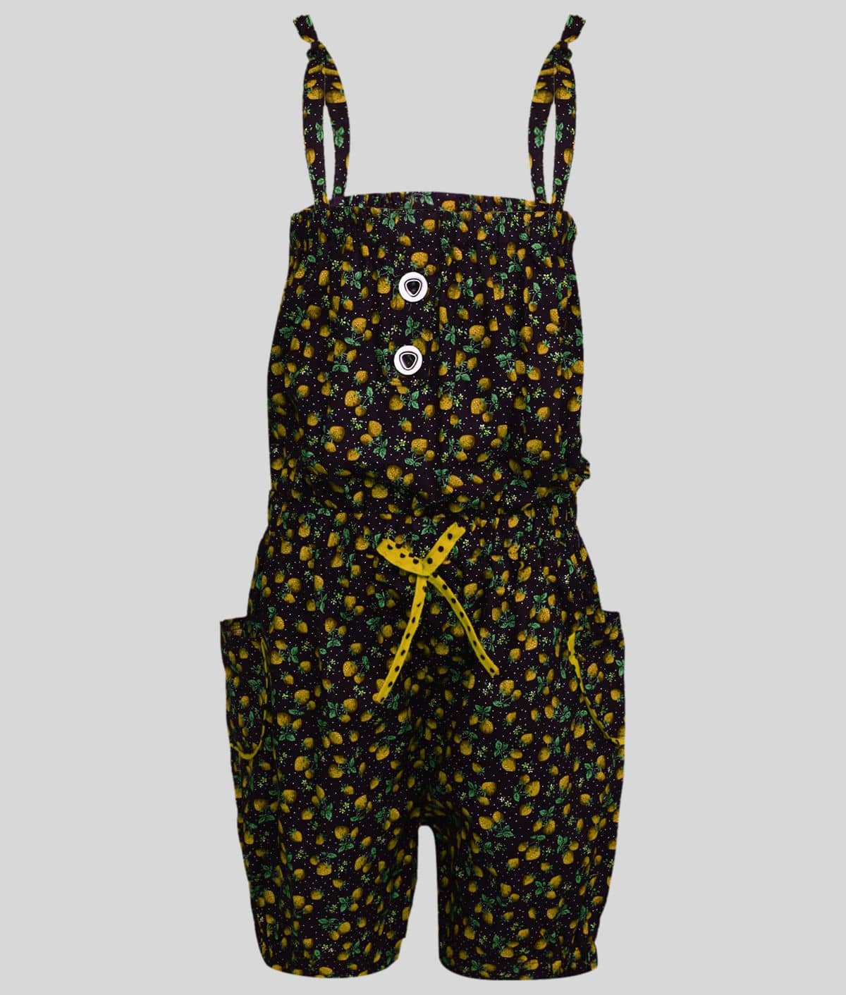 Arshia Fashions Girls Cotton Blend Jumpsuit ( Pack of 1 , Yellow )