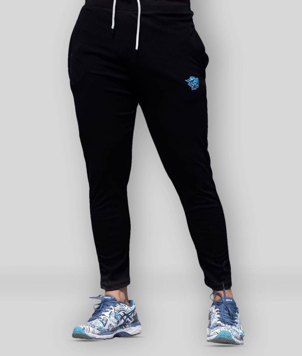     			BURNOUT SPORT Black Polyester Lycra Trackpants Single