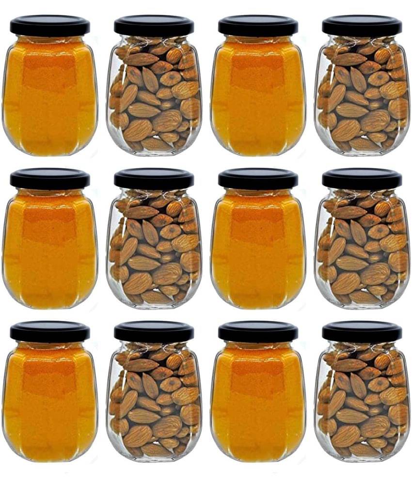 Treo By Milton Woody Cube Storage Glass Jar, Set of 6, 310 ml Each