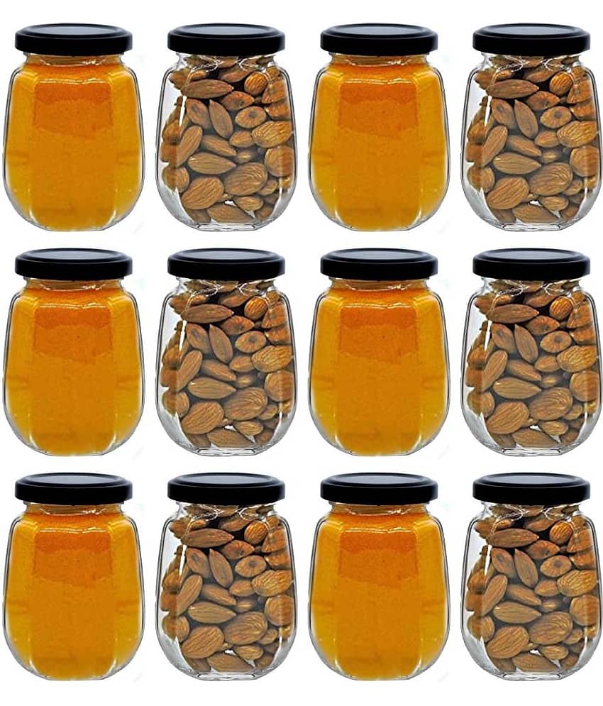 Treo By Milton Woody Cube Storage Glass Jar, Set of 6, 310 ml Each