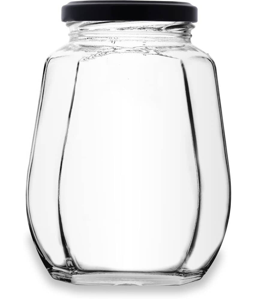 CROCO JAR - Black Glass Food Container ( Pack of 1 )