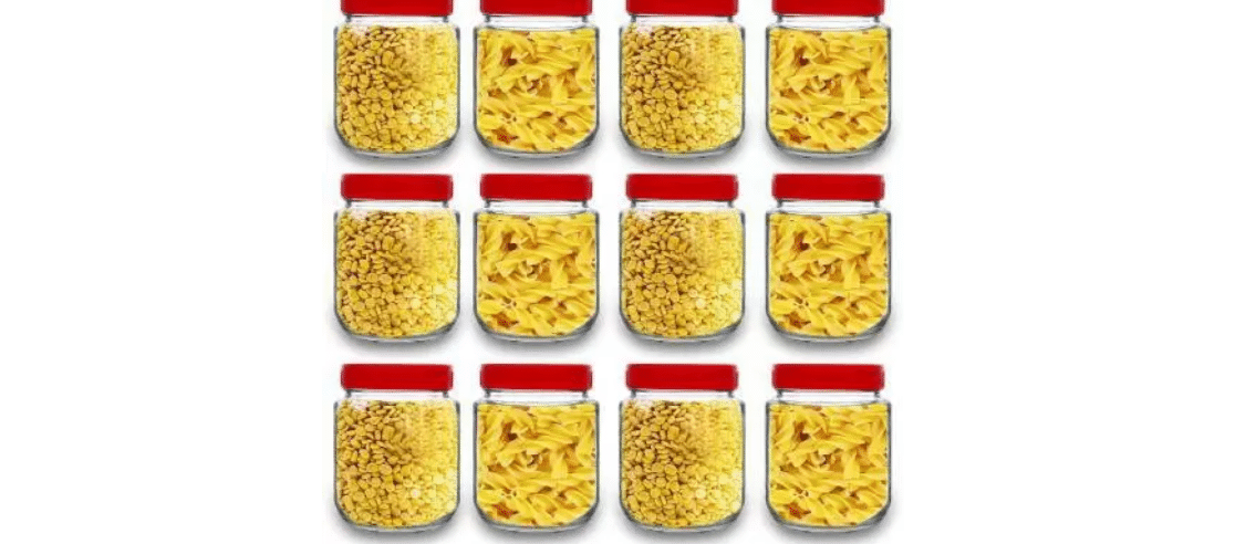     			CROCO JAR - Red Glass Food Container ( More Than 10 )
